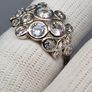 White Cubic Zirconia Ring in Rhodium Overlay Sterling Silver Image 9