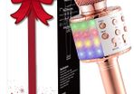 Microphone for Kids Adults, Wireless Bluetooth Microphone with Flashing Colorful LED Lights Portable Speaker Karaoke Machine, Home KTV Player Support Android & iOS Devices for Party Singing (FREE POSTAGE)