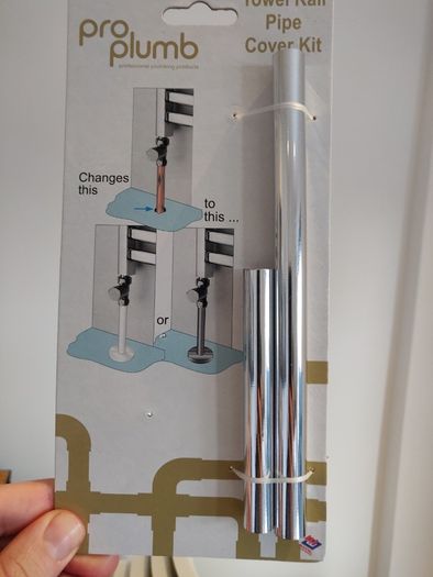 Towel Rail Pipe Covers - 15mm, Chrome