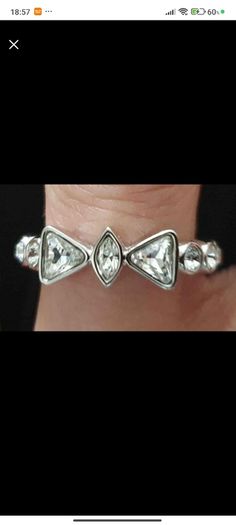 Designer Crystal Bow Ring 7cm ( Swarvki)