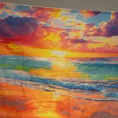 Colourful beach backdrop 5x3ft