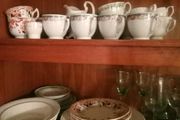 variety of Crockery and glasses and Wedgewood
