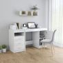 Desk High Gloss White 140x50x76 cm Chipboard Image 10