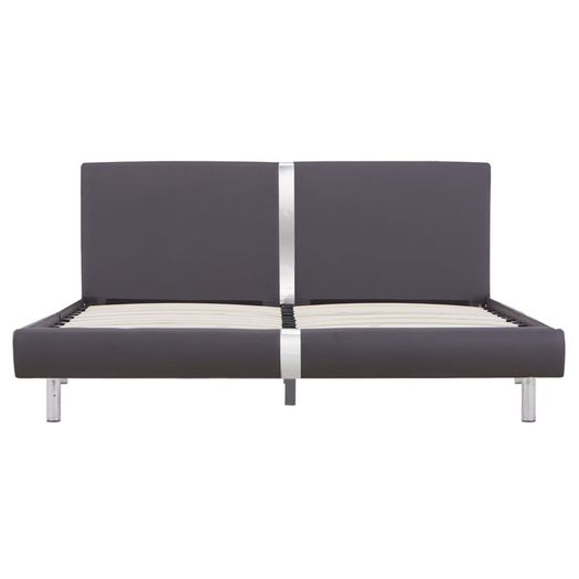 Bed Frame Grey Faux Leather 150x200 cm