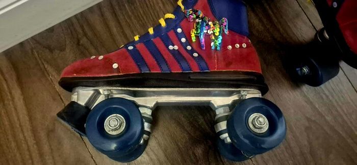 retro 4 wheel skates& bag