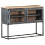 Sideboard Grey 100x30x70 cm Solid Acacia Wood Image 10