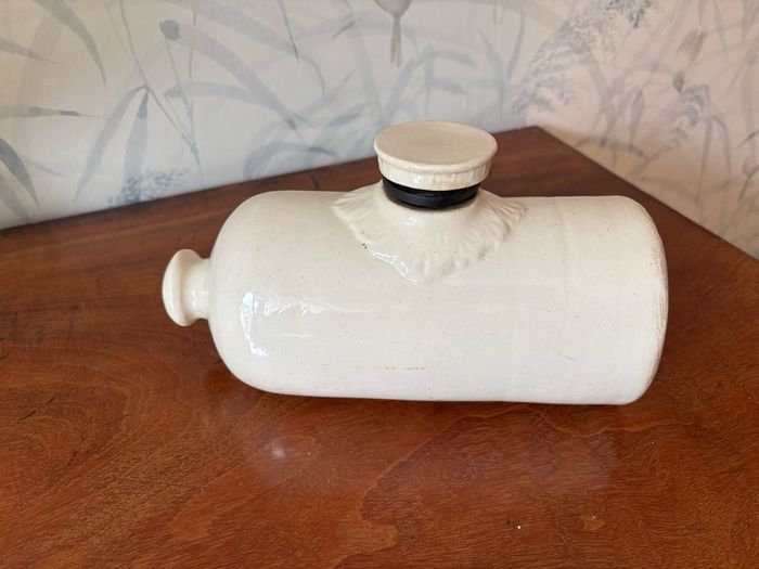 Pair of Vintage Stoneware Hot Water Bottles / Bed Warmers