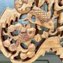 Unique Hand Carved Chinese Wood Plaque Good Fortune and Wealth Symbols Image 6