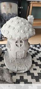 Concrete mushroom fair house 38cm tall