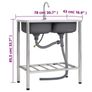Camping Sink Double Basins with Tap Stainless Steel Image 4