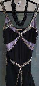 NOCTURNE 100% Silk Beaded Cocktail Dress Sz 12UK(Fit 10-12UK) - Rrp 695 (New)