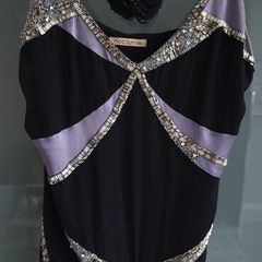 NOCTURNE 100% Silk Beaded Cocktail Dress Sz 12UK(Fit 10-12UK) - Rrp 695 (New)