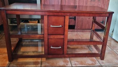 MAHAGONY cabinet glass shelfs