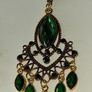 Gold Emerald Waterfall Bohemia Vintage Style Earrings Image 4