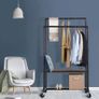 As new Iron clothes rail/shelf on wheels Image 7