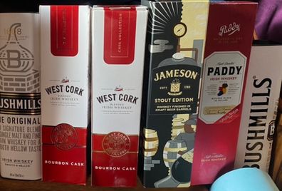 Irish whiskey empty boxes