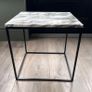 Marble Top Side Table on Black Metal Frame Image 2