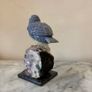 Hand-Carved Blue Tit on Raw Amethyst Cluster Base Image 8