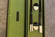 A Set of Vintage Chopsticks with Chopstick Rests