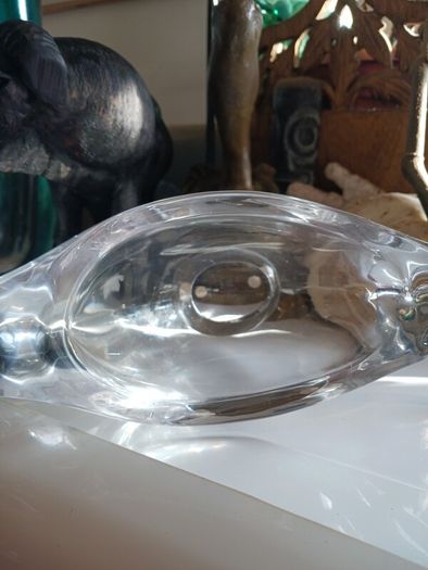 French 1970s Vannes crystal hen bowl