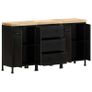Sideboard with 3 Drawers and 4 Doors Rough Mango Wood Image 5