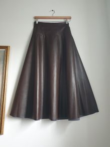 Marks &spencer Midi Maxi Faux Leather Skirt Size Uk 16