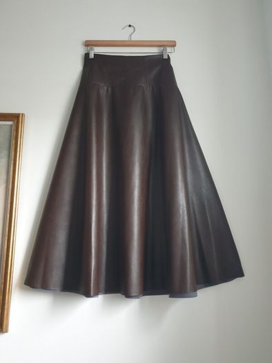 Marks &spencer Midi Maxi Faux Leather Skirt Size Uk 16