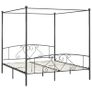 Canopy Bed Frame Grey Metal 200x200 cm Image 5