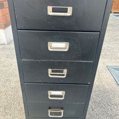 Vintage metal cabinet with drawers