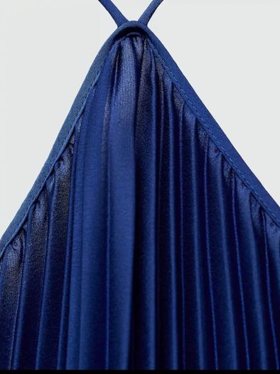 Pleated halter neck dress