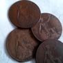 4 x 1919 Pennies. Image 3