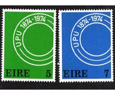1974 Ireland Centenary of the Universal Postal Union (UPU) Centenary Commemorative Stamps Mint Never Hinged (MNH)