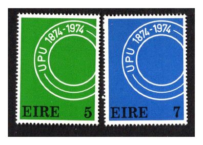 1974 Ireland Centenary of the Universal Postal Union (UPU) Centenary Commemorative Stamps Mint Never Hinged (MNH)