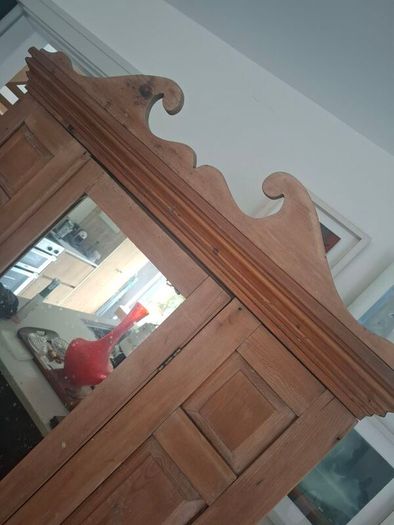 Old vintage pine wardrobe