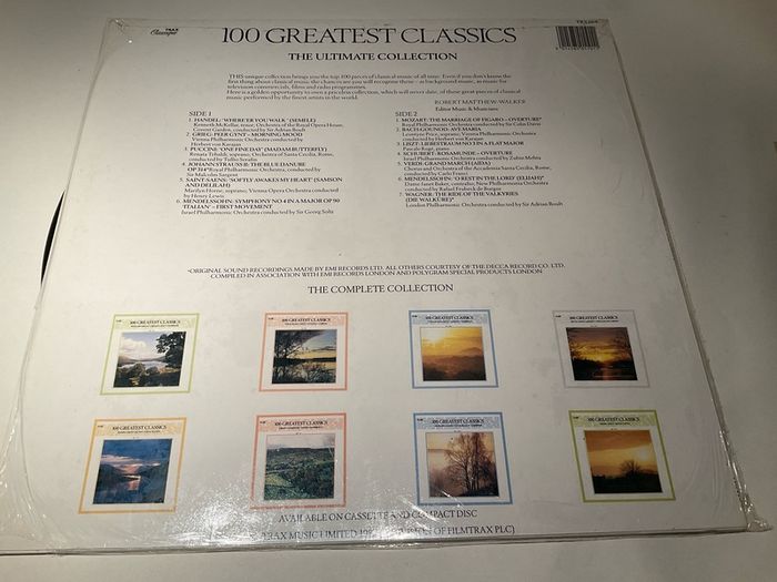 100 Greatest Classics Part Two 1987 vinyl compilation of classical music
