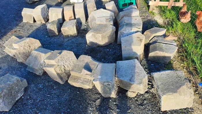 Reclaimed limestone handcut arch