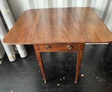 Antique George III Mahogany Pembroke Table (c. 1790) - Brass Castors