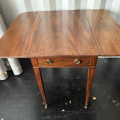 Antique George III Mahogany Pembroke Table (c. 1790) - Brass Castors