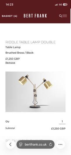 Bert frank table lamp