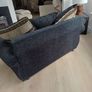 Two Seater Black Fabric Sofa Image 4