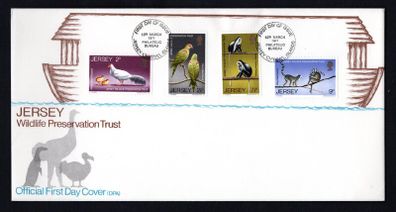1971 Jersey Wildlife Preservation Trust Commemorative Stamps First Day Cover (FDC)