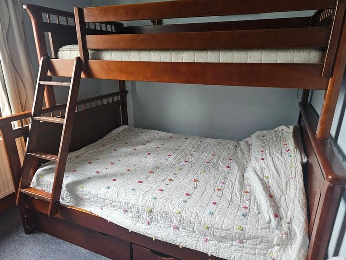 Solid wood Triple bunk bed with Storage