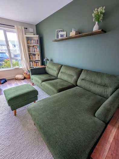 Green Corner Suite Couch with Footstool
