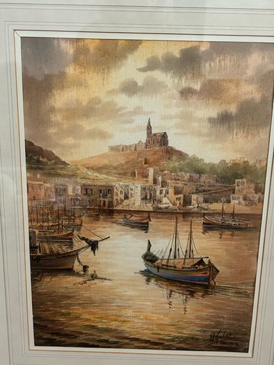 Original watercolour by Edwin Galea, Malta