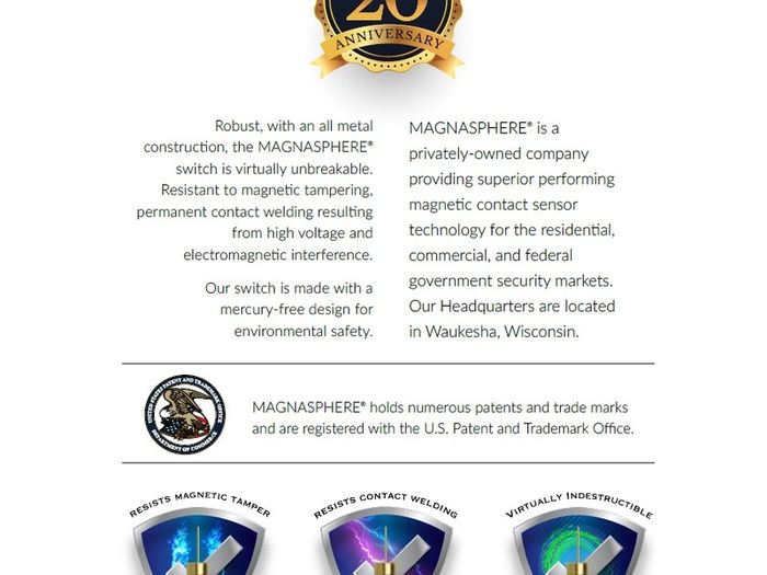 Surface Mount Alarm Contacts MAGNASPHERE
