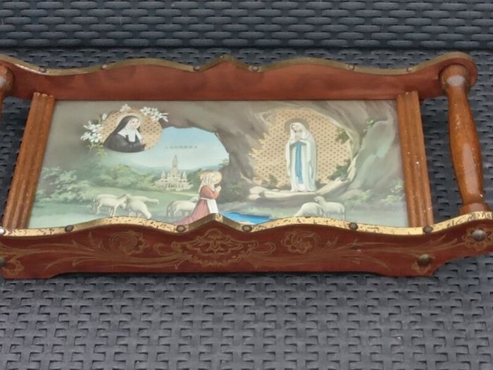 Vintage Art Nouveau LOURDES Tray