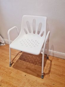 Static shower chair carer assist