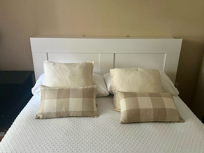 Headboard with storage compartment, white, Standard Double