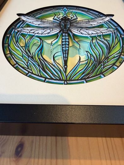Handmade 3D Dragonfly Paper Art 27x27 cm