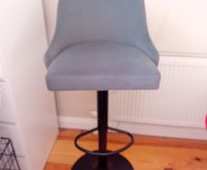 Grey velvet hight adjustment stool